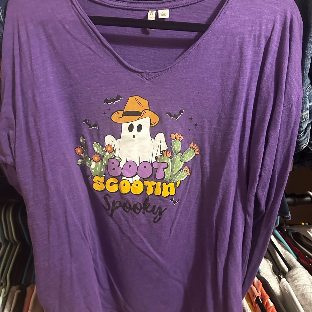 Cato Purple Boot Scootin' Spooky TShirt